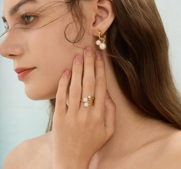 Serene Knot Pearl Earrings