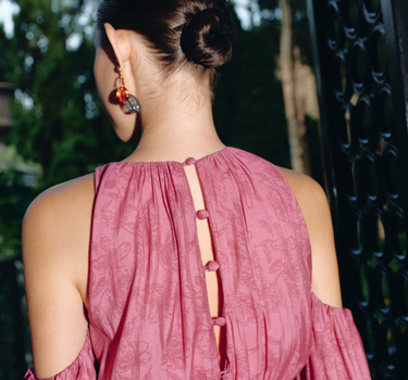 Halter Off-Shoulder Mini Dress - Raspberry