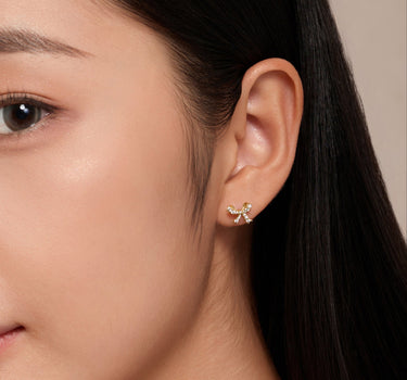 Ribbon Bow Sparkle Studs