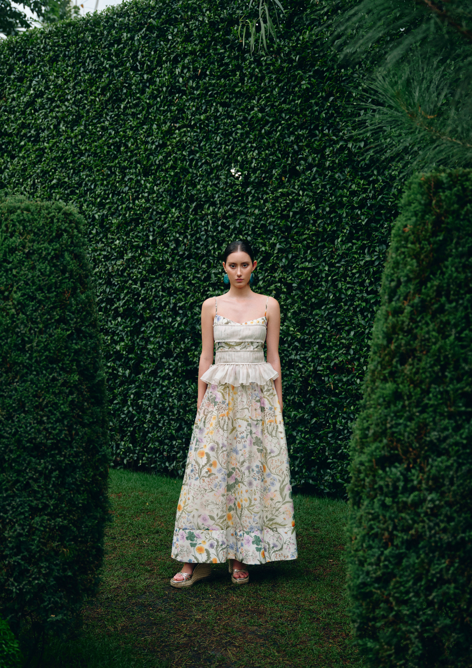 Floral Pleated Peplum Maxi Dress shopwithlovesg Floral Pleated Peplum Maxi Dress shopwithlovesg