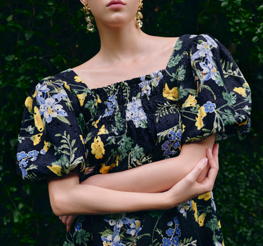 Signature Floral Edition Mini Dress - Black Floral