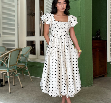 Polka Dot Bubble Midi Dress