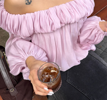 Cloudy Off-Shoulder Top - Lilac