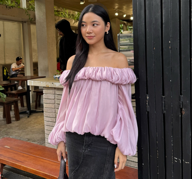 Cloudy Off-Shoulder Top - Lilac