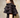 Jacquard Ruffle Midi Dress - Black