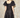 Jacquard Ruffle Midi Dress - Black
