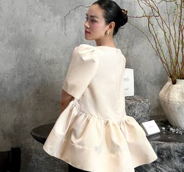 High-low Babydoll Top - Cream