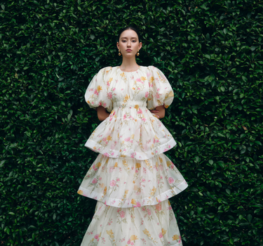 Bloom Puff-Sleeve Maxi Dress - Buttercream Floral