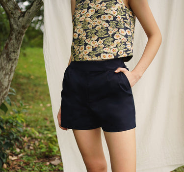 Warm Rays Cotton Shorts in Blue