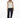 Tab Waist Straight Jeans