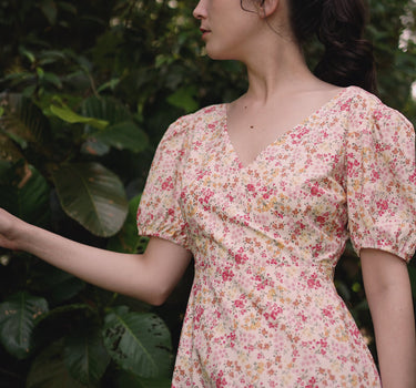 Dessert Over Tea II Cotton Dress in Rosy Afters