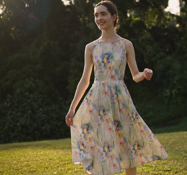 Annecy Cotton Dress in Nature's Canvas