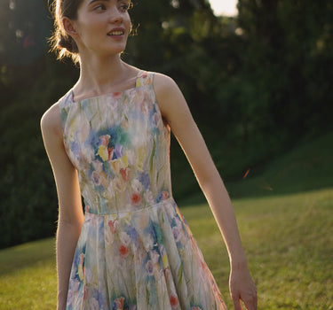 Annecy Cotton Dress in Nature's Canvas