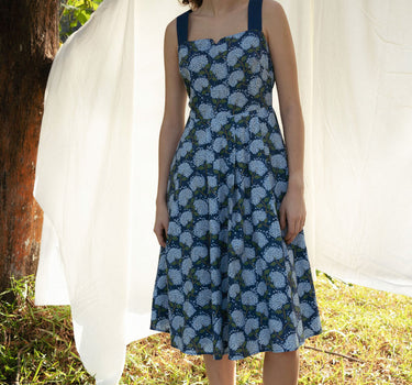 Golden Hour Cotton Dress in Blue Hydrangea