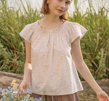 Hana Gathered Neck Blouse