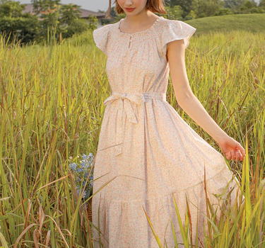 Hana Gathered Neck Dress