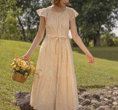 Hana Gathered Neck Dress