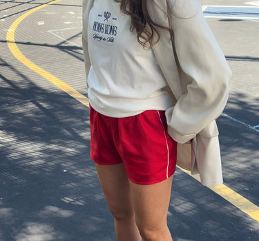 Sporty In Silk Track Shorts