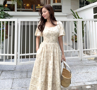 Monica Dress - Brown Floral