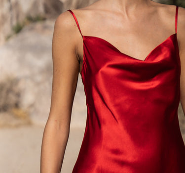 60s Mini Slip Dress | Parisian Red