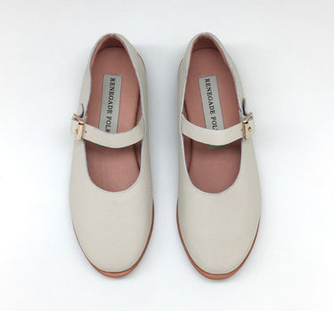 Lolita MaryJane Flats in Ecru