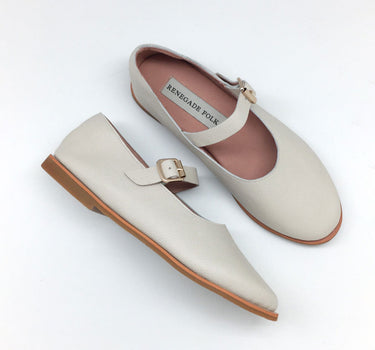 Lolita MaryJane Flats in Ecru