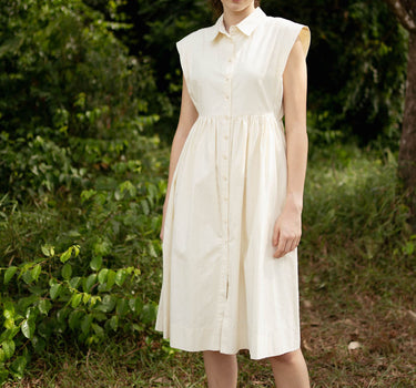 Memory Lane Cotton Dress in Cream