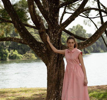 Memory Lane Cotton Dress in Pink