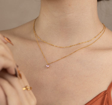 Pink Ily Layered Necklace