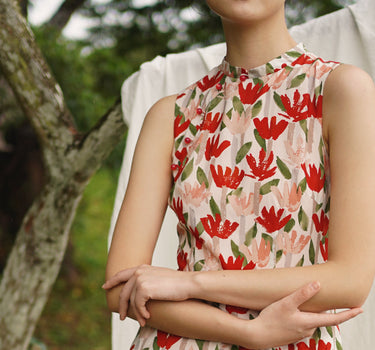 Teatime in the Garden Cheongsam Romper in Fresh in Bloom