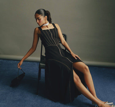 Jet Black Zip Dress