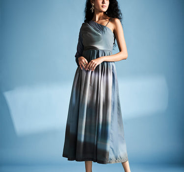Gradient Pleated Dress