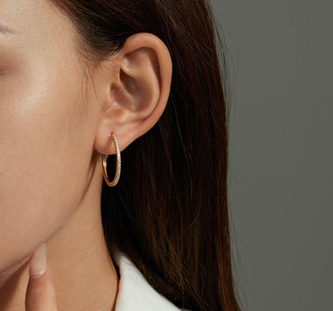 Pave Hoop Earring