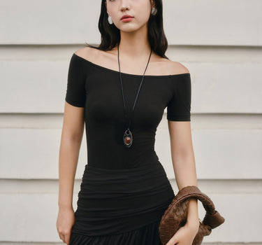 UPF50+ Stretchcosy Jersey Off-Shoulder Bodysuit