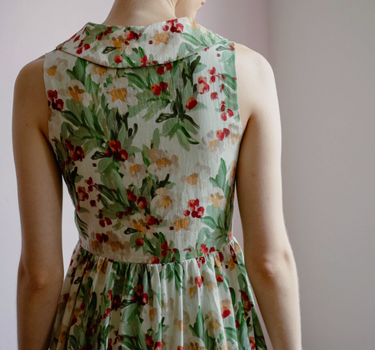 Vintage Sunshine Cotton Dress in Garden Green