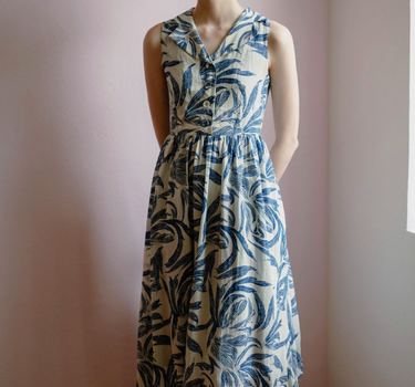 Vintage Sunshine Cotton Dress in Rustic Charm