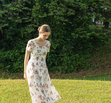 Moon River Cotton Dress in Sweet Posy