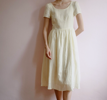 Moon River Linen Dress in Cream