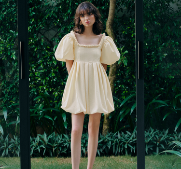 Scrunch Neck Balloon Mini Dress