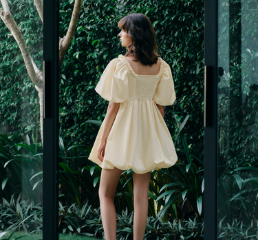 Scrunch Neck Balloon Mini Dress