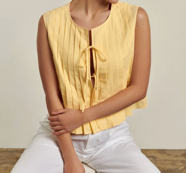 Poppy Tie Front Top