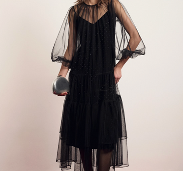 Rhinestone Tulle Double Dress