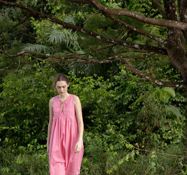 Swingtime Linen Dress in Pink