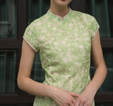 That's Amore Cotton Cheongsam - Greenery