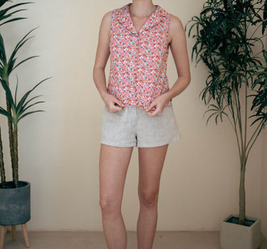 Vintage Sunshine Cotton Top - Pink Cream