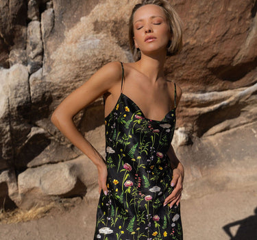 60s Mini Slip Dress | Enchanted Print