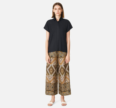 Silk Side Slit Boxy Shirt