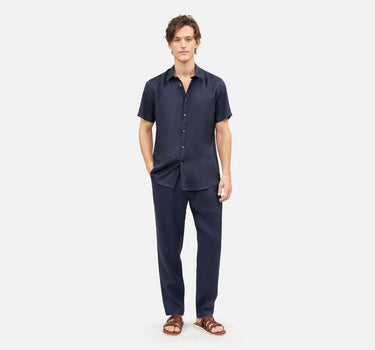 Solid Silk Habotai Classic Short Sleeve Shirt