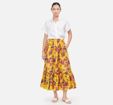 Cotton/Silk Gathered Skirt