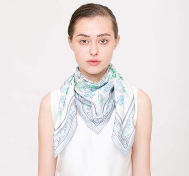 Floral Silk Twill Scarf